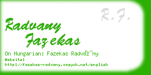 radvany fazekas business card
